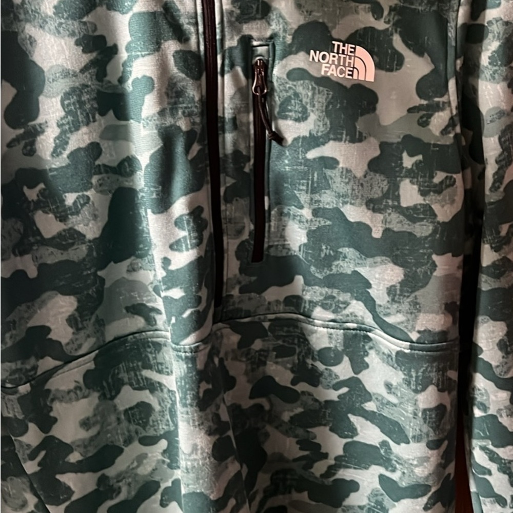 The North Face Teal Camo Quarter-Zip